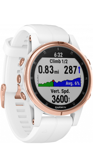 garmin fenix 5s plus sapphire rose gold white band