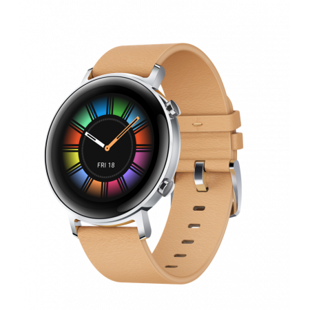 Viedpalīgs Huawei Watch GT 2 Classic 42 mm Gravel Beige with Khaki Leather Strap
