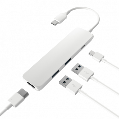 Aksesuārs Adapteris Satechi USB-C MultiPort Adapter HDMI, 2x USB 3.0 Silver