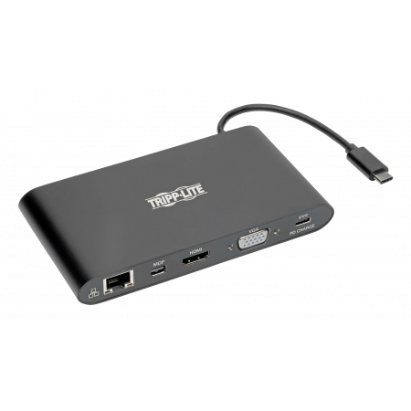 Aksesuārs Adapteris Tripp Lite USB-C Dock, Dual Display,4K HDMI/mDP,VGA, USB 3.2 Gen 1, USB-A/C Hub,100W PD