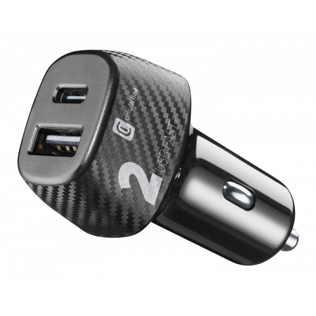 Aksesuārs Auto lādētāja adapteris Multipower 2 Fast+ USB-C/USB-A 32W Cellularline