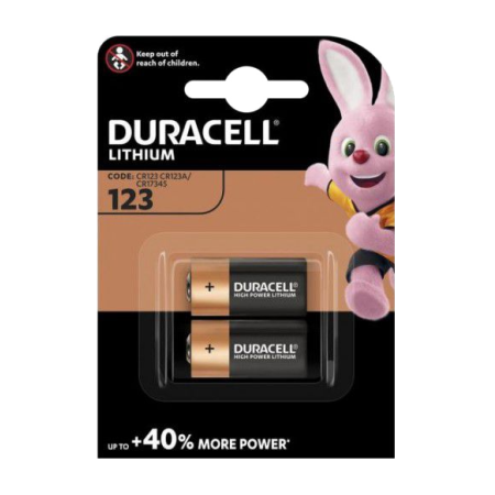 Accessory Baterijas Duracell CR123 BL2 3V Litija 2gab.