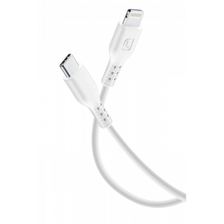 Aksesuārs Power Cable 120cm  USB-C/ Lightning white Cellularline