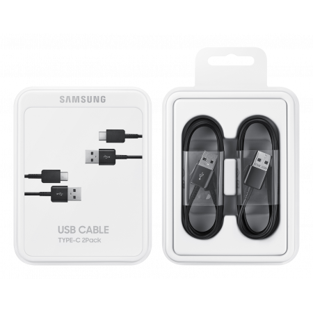 Aksesuārs Samsung EP-DG930MBEGWW Type C Double Pack Black
