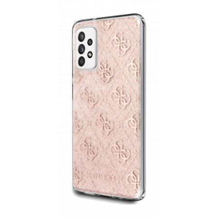 Аксессуар Vaciņš Samsung Galaxy A52/A52s Guess Peony Glitter Case Pink