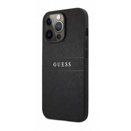 Accessory Vāciņš iPhone 13 Pro Max Guess PU Leather Saffiano black