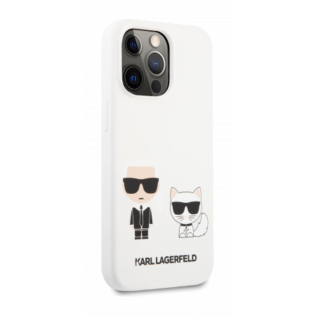 Accessory Vāciņš iPhone 13 Pro Karl Lagerfeld and Choupette Liquid Silicone Case white