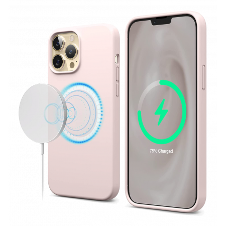 Aksesuārs Vāciņš iPhone 13 Pro Max MagSafe Silicon case Lovely pink ES13MSSC67-LPK