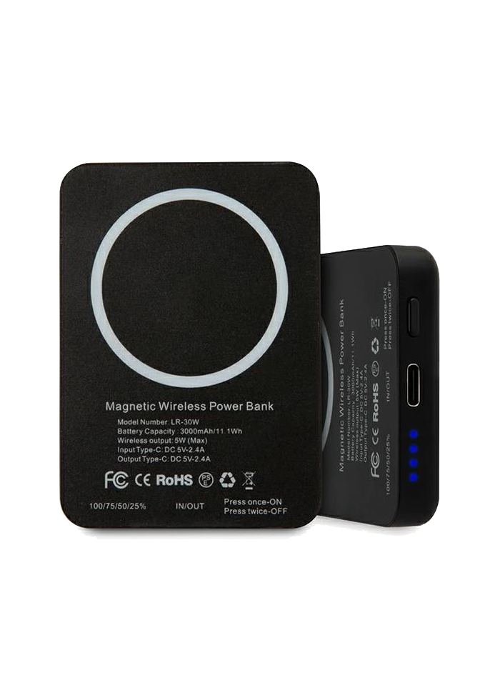 Aksesuārs Extra uzlādes baterija Karl Lagerfeld Outline Magnetic Powerbank 3000mAh Black
