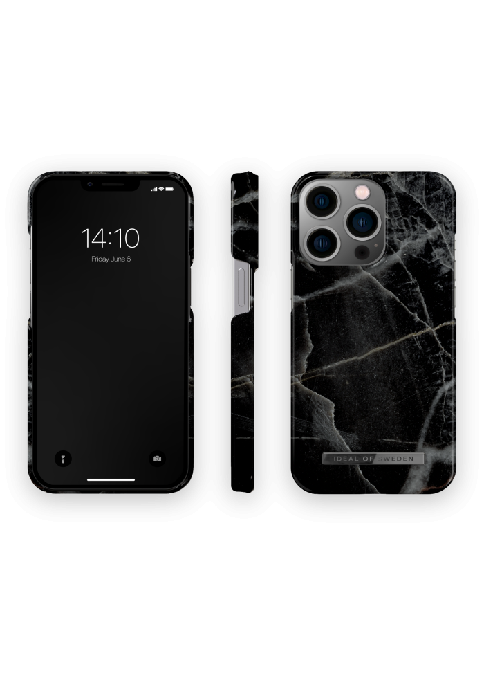 Aksesuārs Vāciņš iPhone 14 Pro iDeal Fashion Case Black Thunder Marble